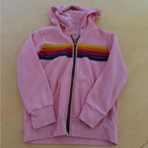 Pink aviator nation Kids Hoodie with Rainbow Stripes